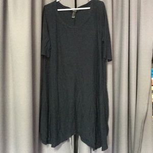 Navy blue quarter sleeve T-shirt dress